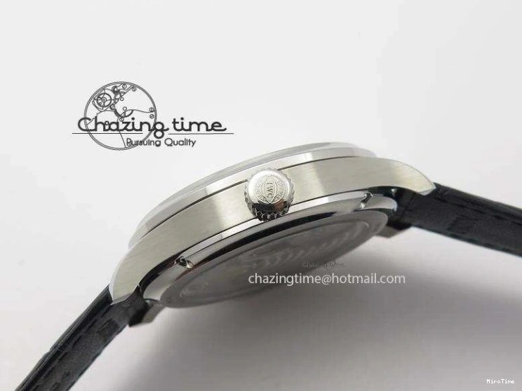 MIROTIME 0225 UrbanStyle Portuguese Tourbillon Power Reserve Moonphase SS White Dial On Black Leather Strap 7318